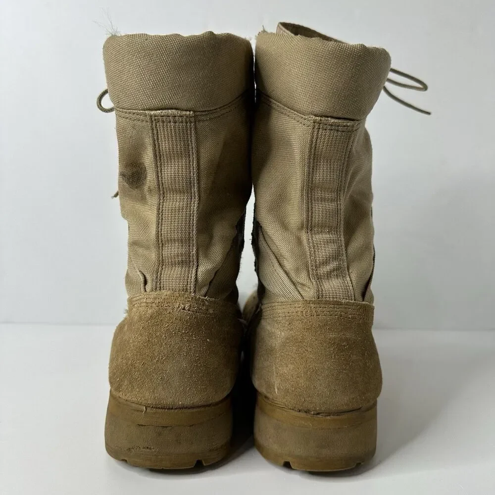 Military‎ Lace Up Combat Boots Mens Sz 9.5 Hot Weather Desert Tan Suede Tactical